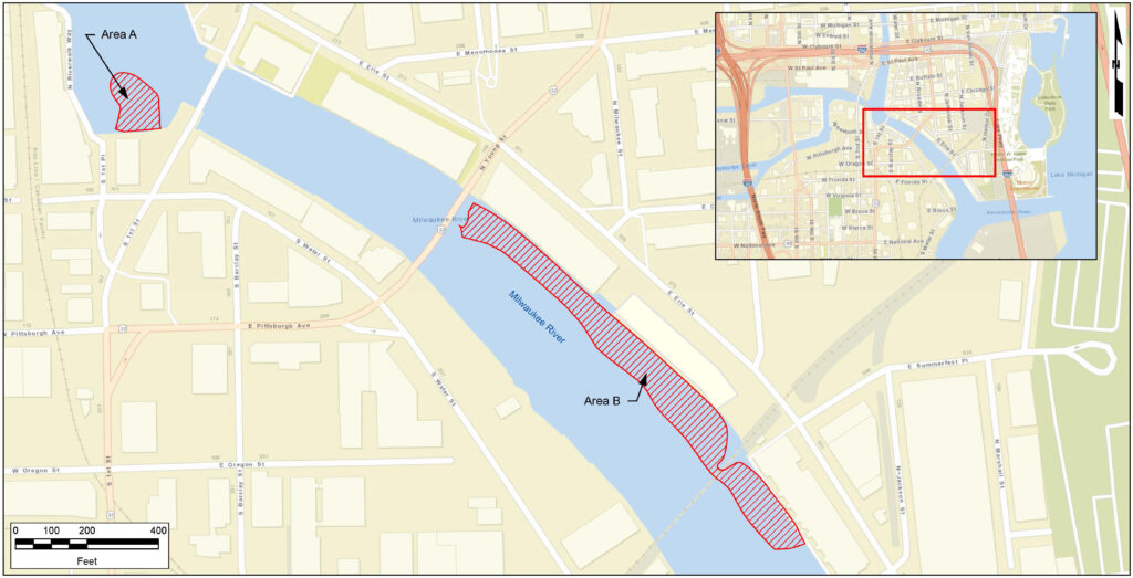 Map of river cleanup
