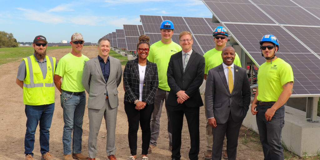 Solar project ribbon cutting